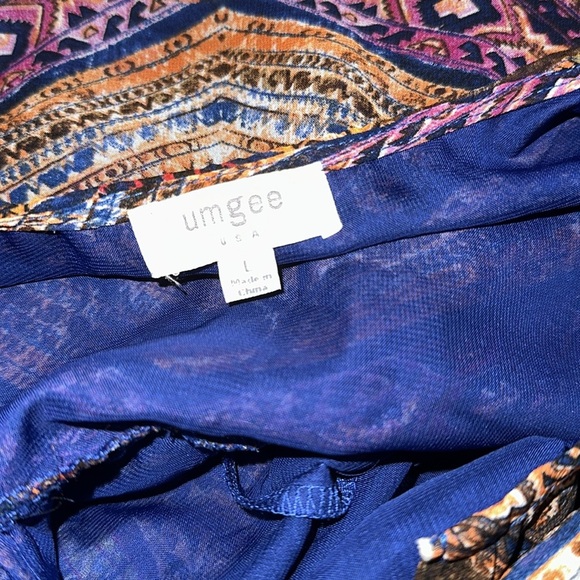 Umgee boho Plunge Neck Mini Sundress size large - Picture 5 of 5